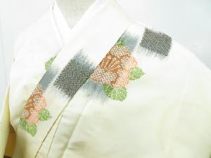 リサイクル　紬　椿文　着物　リメイク　材料